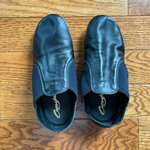 Capezio Show Stopper Split Sole Jazz Shoes #EJ2 Black Leather Size 9 1/2 M C2 65